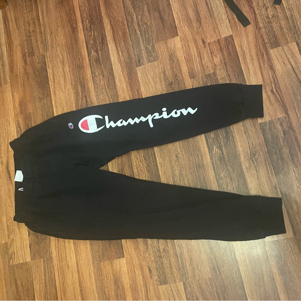 Champion Black Sweatpants with Tapered Jogger Design